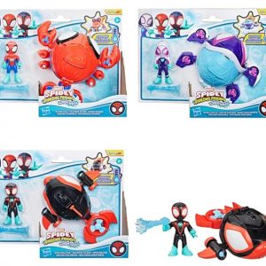Spidey & Frends Veicolo Water Web con personaggio Miles Morales