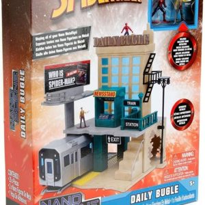 Spiderman Daily Bugle Playset con due personaggi in Die Cast