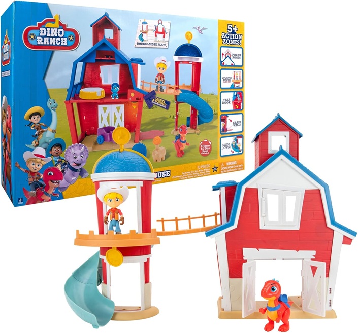 Dino Ranch Fattoria Playset Che Riproduce La Clubhouse Con 5 Ambientazioni Di Gioco