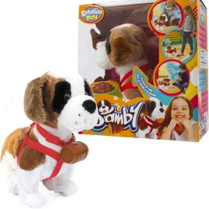 Emotion Pets – Samby Tenero Peluche Di San Bernardo interattivo com guinzaglio e accessori. Da 3 Anni +