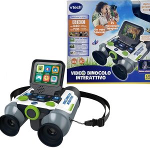 Binocolo video interattivo VTech, con 6 modalità di gioco, display LCD a colori, oltre 700 contenuti BBC integrati, visione notturna, lingua italiana, batterie incluse, 5-12 anni