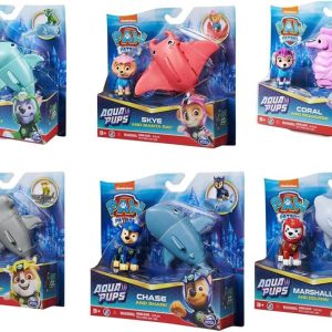 Paw Patrol Aqua Pups Blister doppio cagnolino + pesciolino abbinato,  5 Soggetti in assortimento vendita singola