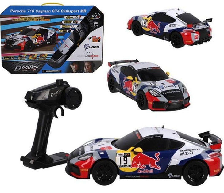 Auto radiocomandata Porsche 718 Cayman GT4 con licenza ufficiale, radiocomando a 2,4 GHz, per bambini dai 6 anni in su, scala 1:14 con luce - immagine 2
