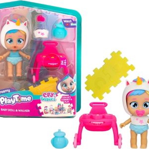 Cry Babies Play Time Millie Bambola da Collezione Day Care Dreamy con Girello Interattivo