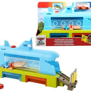 Mattel Disney Pixar Cars – Autolavaggio balena-sottomarino cambia colore playset con veicolo cambia colore, Giocattolo per Bambini 4+ Anni, HGV70