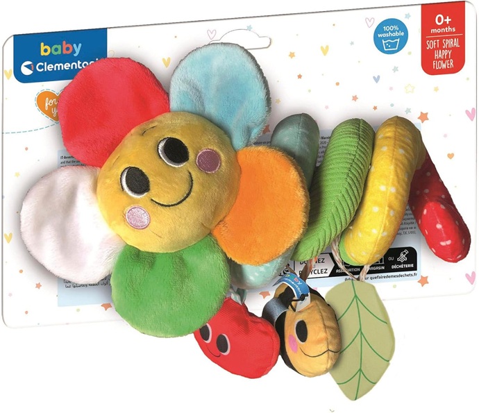 Clementoni Baby Soft Spiral Happy Flower, Spirale per Passeggino con Fiore, 100% Lavabile, 17971 0+ Mesi - immagine 2