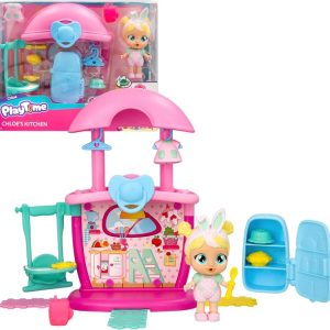Playtime Cry Babies – Cucina Di Chloe, Bambola con Mini Playset della Cucina Di Chloe con 14+ accessori, che piange Lacrime Vere con Funzione Magica.
