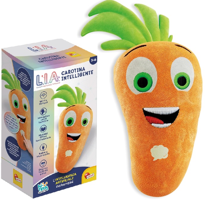 Lisciani Giochi – Hi Tech Educativo L.I.A. Personaggio Carotina con intelliggenza Artificiale integrata. - immagine 2