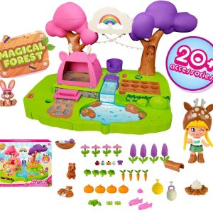 Pinypon – Magical Forest, foresta con sorprese magiche nascoste, include 1 personaggio cerbiatto, con animali e accessori, per bambini e bambine dai 4 anni, Famosa (PNY46000)
