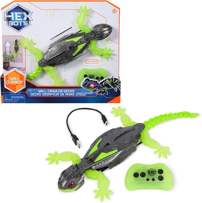 HEX BOTS Geco Telecomandato, Giocattolo Interattivo Radiocomandato, Ricaricabile con Cavetto USB, Si Arrampica sulle Pareti e Corre sui Pavimenti, Giocattolo per Bambini e Bambine, 4+ Anni - immagine 2