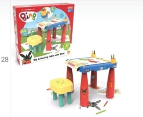 Bildo – Bing Set Tavolino con colori e sgabbello 40 cm