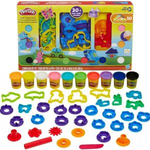 Play-Doh Stamp ‘n Shape Toolkit Formine e 10 Vasetti