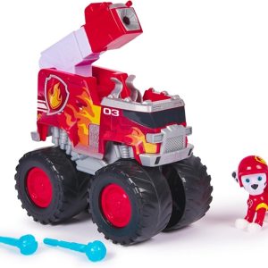 Paw Patrol: Rescue Wheels, Camion dei Pompieri di Marshall, Camion Giocattolo con Lanciamissili e Personaggio Collezionabile, Giocattoli per Bambini e Bambine, 3+ Anni