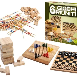 EDITRICE GIOCHI CLASSIC GAMES 6 GIOCHI RIUNITI IN LEGNO