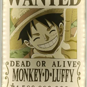 One Piece Wall Light a LED - Poster Wanted di Luffy